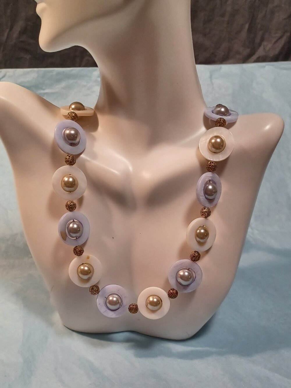 Phases of the Moon - Mother of Pearl & Pearl Necklace